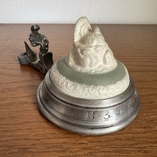 Antiker Zinndeckel Keramik