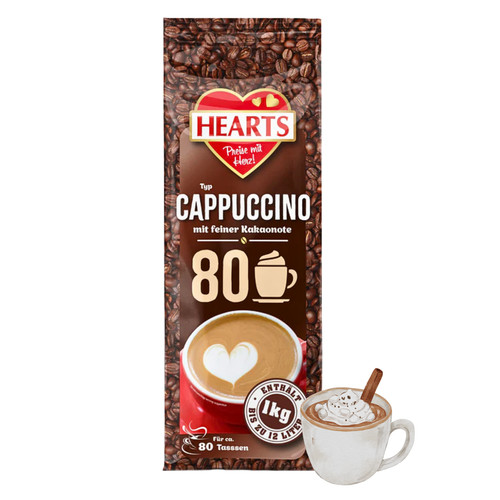 Hearts cappuccino mit feiner - cappuccino,