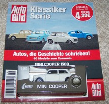 Mini Cooper weiss/schwarz   " Auto Bild Klassiker Serie "       Welly Ausgabe 6