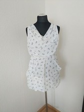 Damen Chiffon Bluse weiß blau