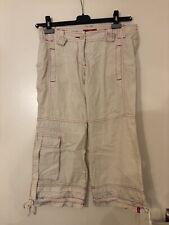 Edc by Esprit Hose Capri Cargo Damen Gr. 38 Weiß