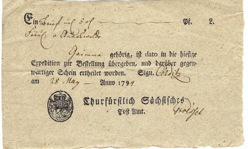 Sachsen postschein colditz - sachsen,,