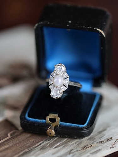 Antiker 18k gold - drei, steine