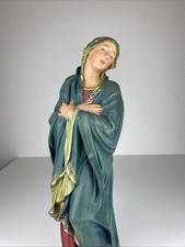 Heiligenfigur Maria Madonna Skulptur Statue Holz geschnitzt Neogotisch Antik