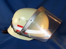 Alter Feuerwehr / Forst-Helm mit Plexiglas-Visier und Lederauskleidung, Gr.56-61