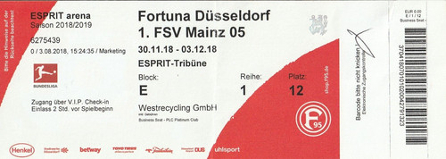 Ticket fortuna düsseldorf - fortuna, 1
