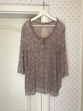 s.Oliver Triangle Blusenshirt 52 54 Tüll Mauve Blumen Curvy Übergröße Damen 