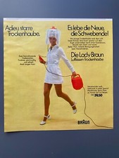 Braun Trockenhaube Lady Braun 70s retro 1972 Vintage Ad Werbung Reklame