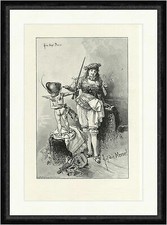 Auf die Mensur Fechten Degen Engel Gitarre Musik Instrumente  Faksimile_A 0461