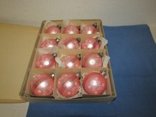 12 alte Kugeln rosa DDR