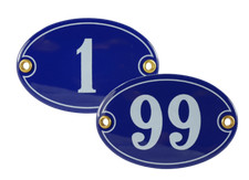 Emaille Hausnummer OVAL 1- 99