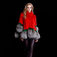 Frauen Echt Nerz Pelz Cape