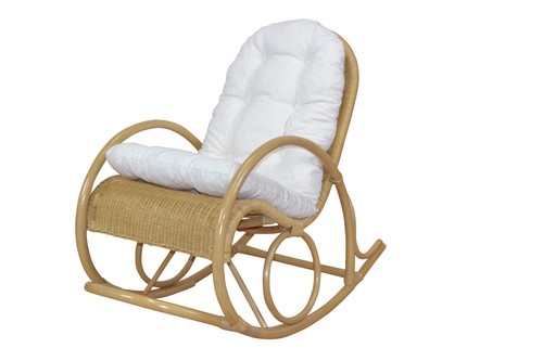 Rattan schaukelstuhl beige - rattan,