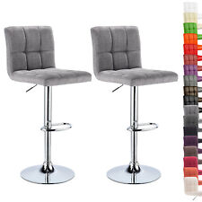 2 x Barhocker Tresenhocker Design Hocker Barstuhl Stuhl Leinen Hellgrau #732