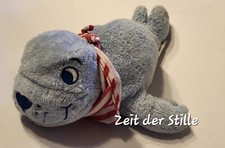 TCM TCHIBO Seehund Robbe Blau Frottee Granulat Badetier 23 cm