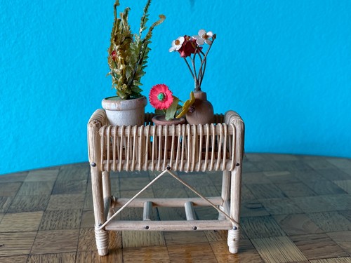 Blumenbank rattan puppenstube - rattan,