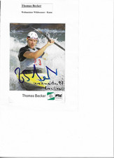 Thomas Becker, Kanurennsport, Autogrammkarte signiert