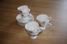 Mokkatasse, Rosenthal Form 2000 Schattenrose mit Goldrand, H 5,8, D 6,6 cm