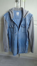 ZARA Jeansjacke/Hemd mit Kaputze blau-grau Gr. M