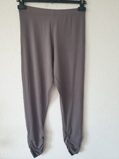 NEU Schlupfhose VISKOSE LEGGINGS mit RAFFUNG Taupe WEITES BEIN Jogpants Yoga 38