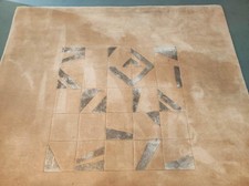 WK-Wohnen Teppich, 2 x 2 m, 100% Schurwolle, siena-farben mit geometr. Muster