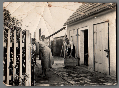 Fotografie hof mit plumpsklo - hof,