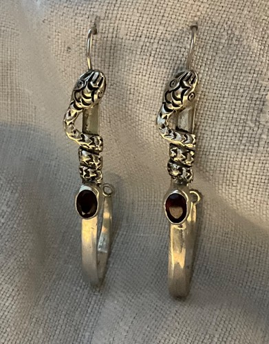 Ohrringe silber granat - silber,