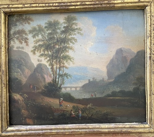 Antikes ölgemälde landschaft - antikes,