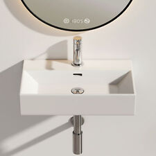 Keramik Waschbecken Wandhängend Waschtisch Aufsatzwaschbecken Rechteck 60x36cm