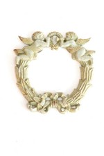 Wanddekoration aus Gusseisen Engel 24 cm Durchmesser 1 kg Vintage