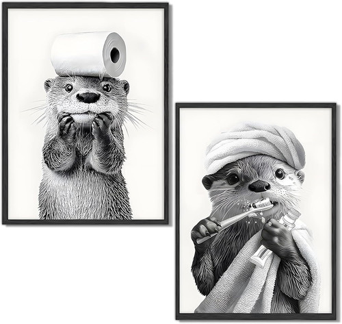 Stück otter bild badezimmer - otter,
