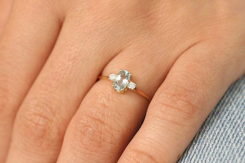 14k 585er goldring diamanten - 585er,