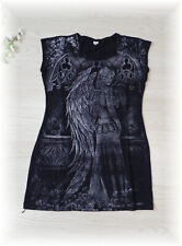langes Gothic T- Shirt Longshirt Engel / Flügel - Rückenprint * Gr. 36 / 38