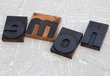 "HOME" Holzbuchstaben Druckbuchstaben Stempel Lettern Liebe Hochzeit Vintage