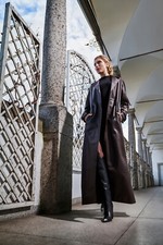 Damen Echtleder Mantel Lang