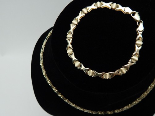 Echtgold set halskette - echtgold,