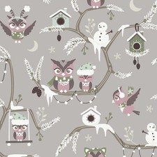 Winter Eule 100% Baumwollstoff