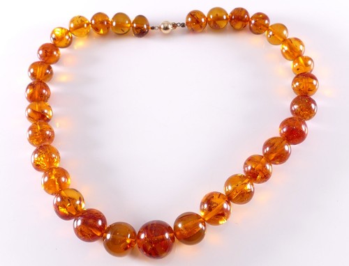 Collier bernstein orange runde - collier,