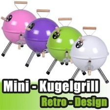 Kugelgrill Holzkohlegrill BBQ Partygrill Minigrill grün weiß lila pink Barbecue