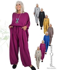 LAGENLOOK Italy Strick Hose Ballonhose 44 46 48 50 52 54 56 58 XL XXL XXXL