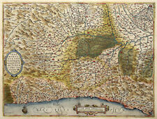 Piemont Ligurien Original Kupferstich Landkarte Ortelius 1579