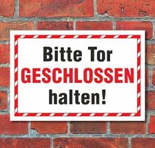 Schild Bitte Tor geschlossen halten Hinweisschild 3 mm Alu-Verbund