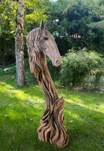 Pferd holz figur 70m garten - figur, 1.70m