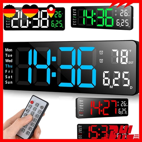 Digital led wanduhr mit datum - digital,