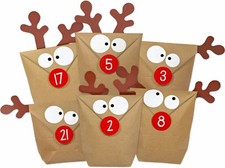 DIY Adventskalender Elch Rentier Basteln ohne Schere Alle Teile vorgestanzt