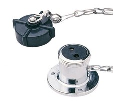 Steckdose 2-polig - Messing verchromt - 3 A