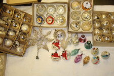 Alter Weihnachtsschmuck~10 X Reflexkugel , Zapfen, Figuren Spitze Tinsel (stern)