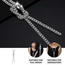  Lange Halskette Knoten Baumeln Hals Kette Pullover Schal Lange Choker Winter