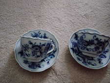 Meissen - Stadtmeissen , Teichert ,Zwiebelmuster -2 Kaffeetassen mit Untertassen