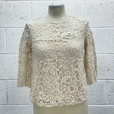 H&M NUDE BLUMEN SPITZENTOP